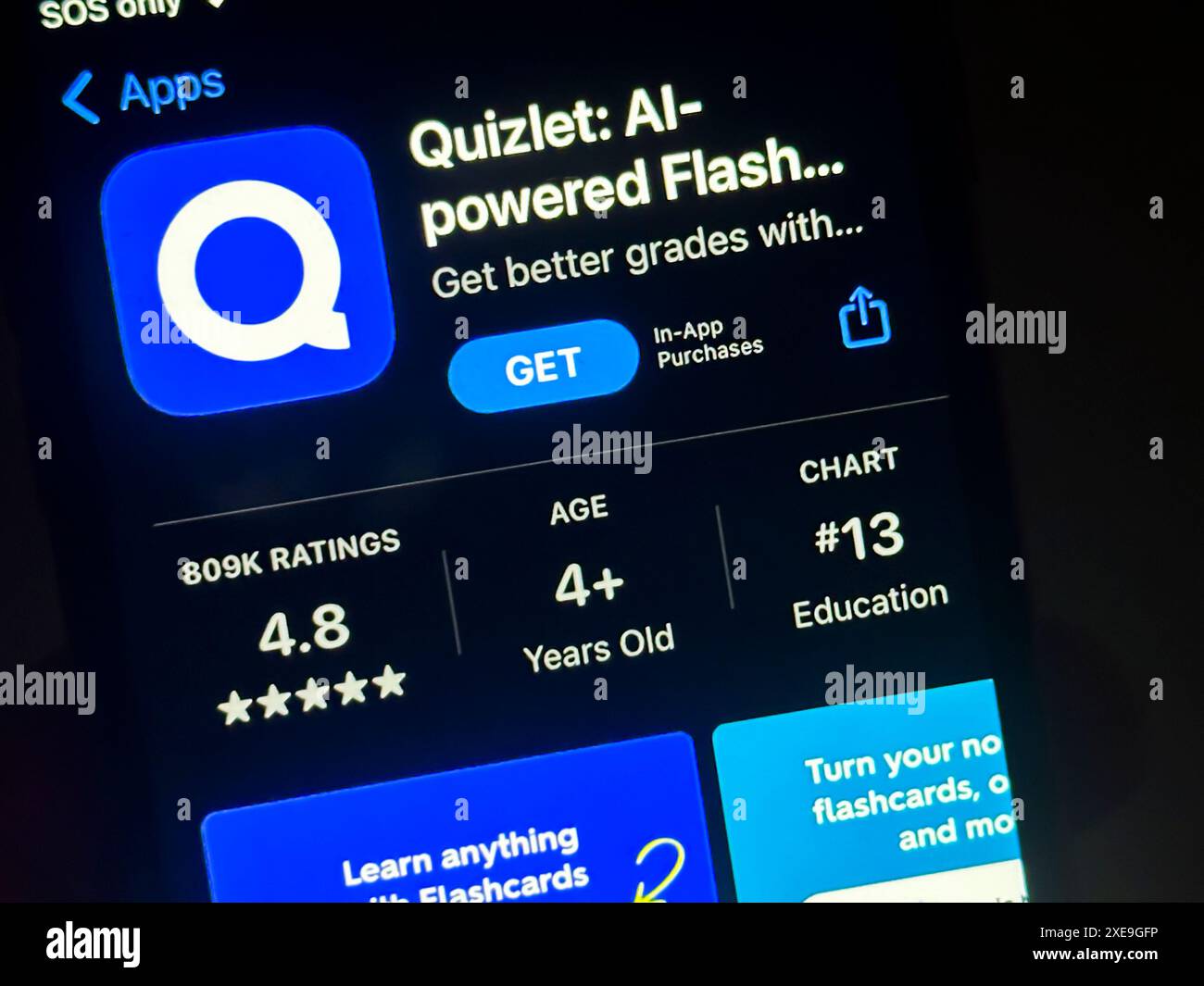 Cupertino, California, USA. 24th June, 2024. A user viewing the Quizlet