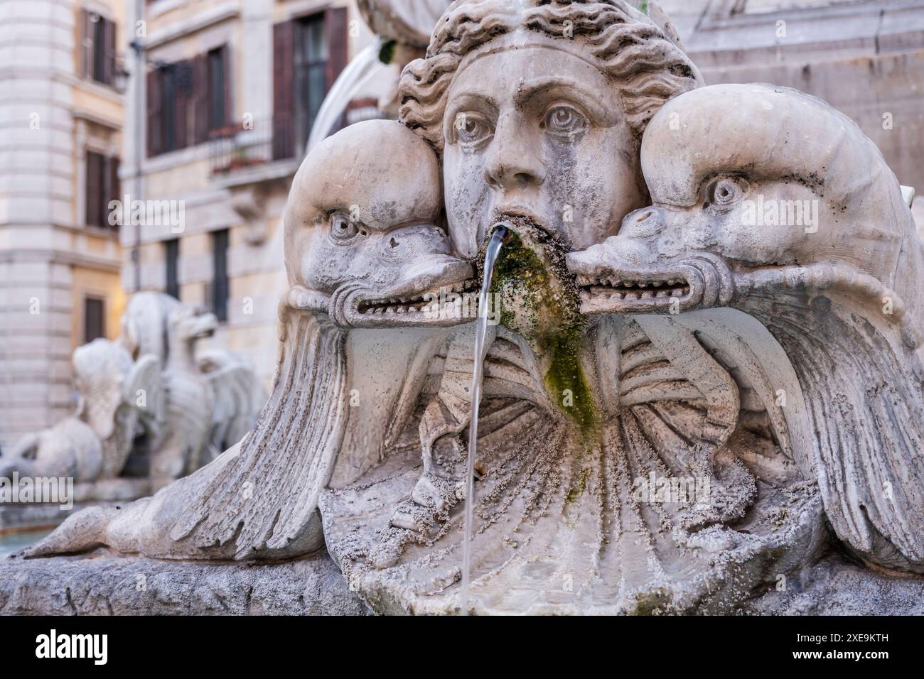 Dolphin fountain Stock Photo