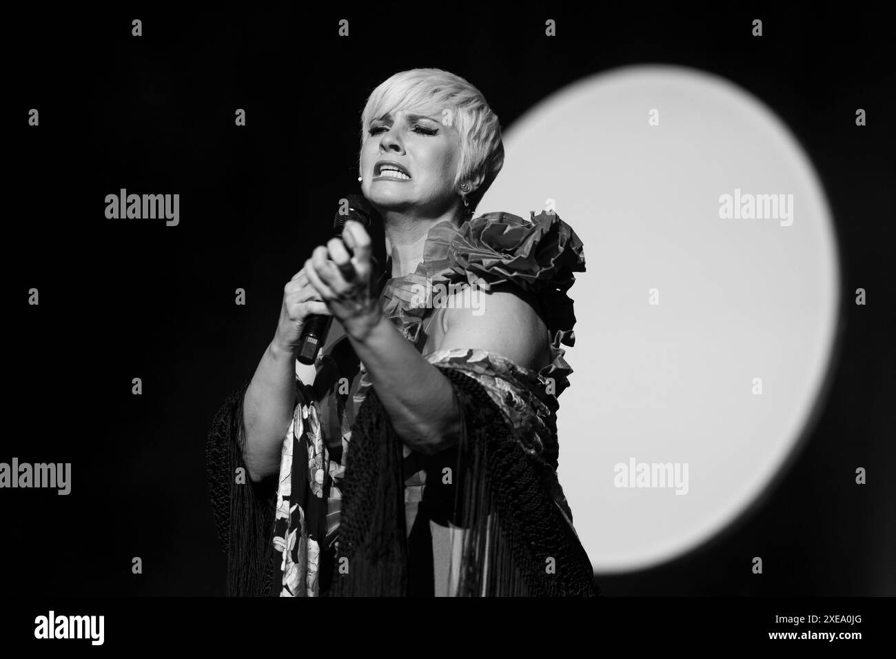 The singer Pasion Vega performs on stage during the Universal Music Festival 2024 at Teatro Albeniz on June 25, 2024 in Madrid, Spain. Stock Photo