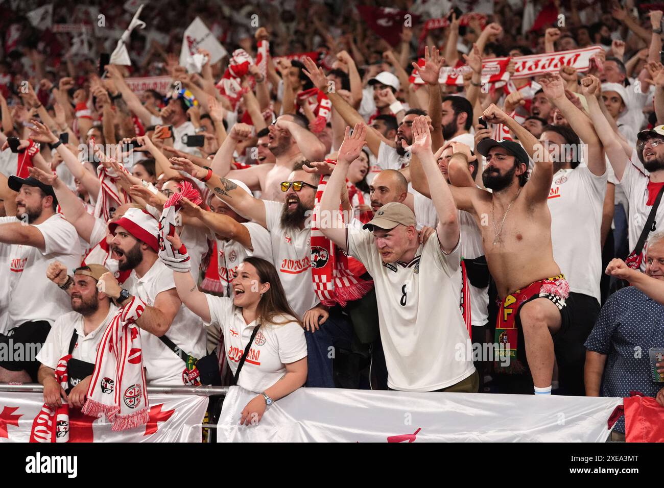 Georgia supporters during the UEFA Euro 2024 Group F match at the Arena ...