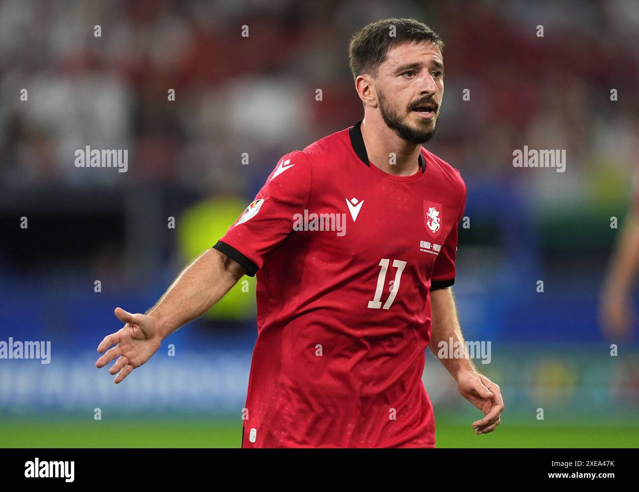 Kvilitaia during the UEFA Euro 2024 Group F match at