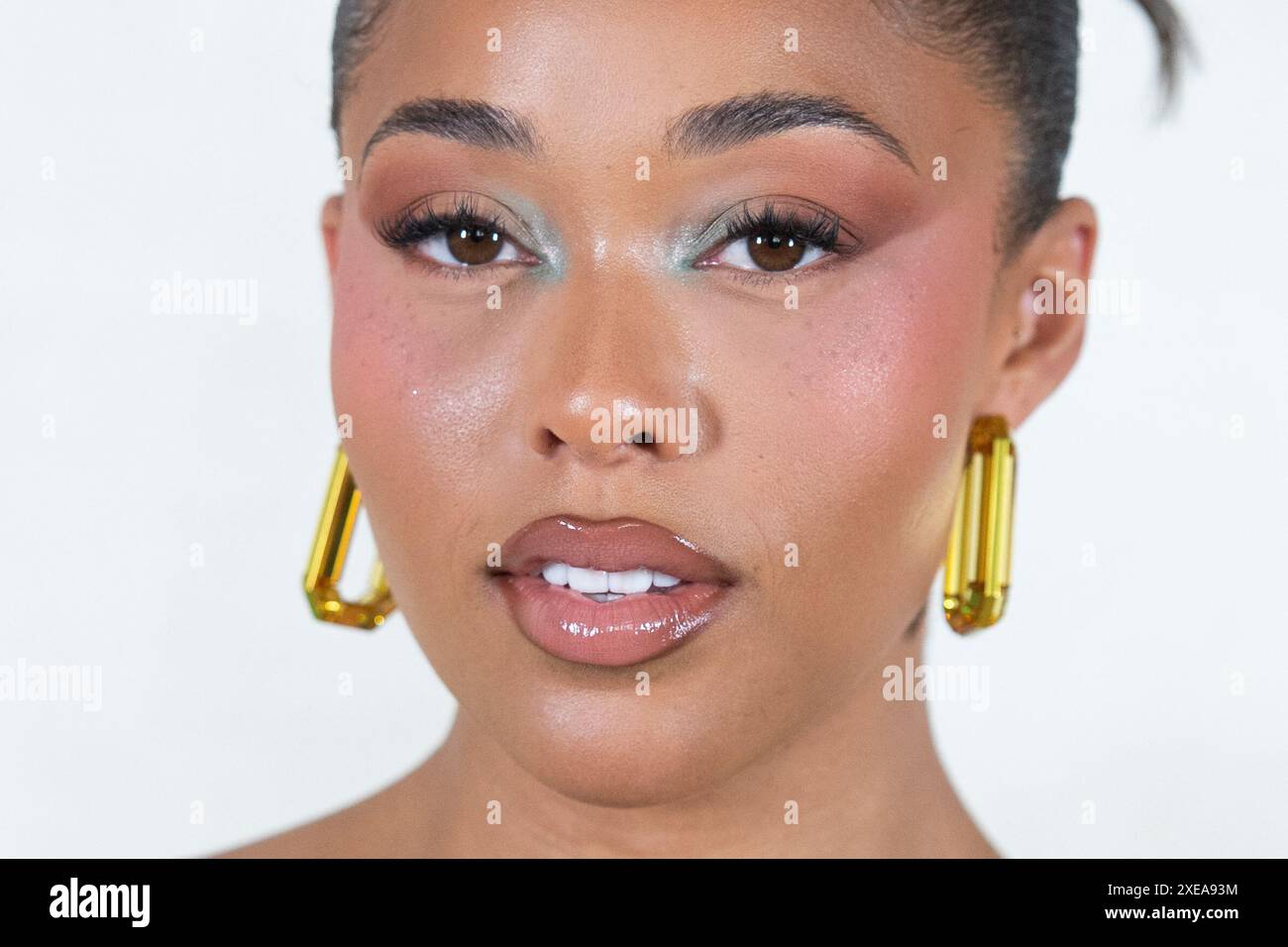 Jordyn Woods attending the Zuhair Murad Haute Couture Fall/Winter 2024