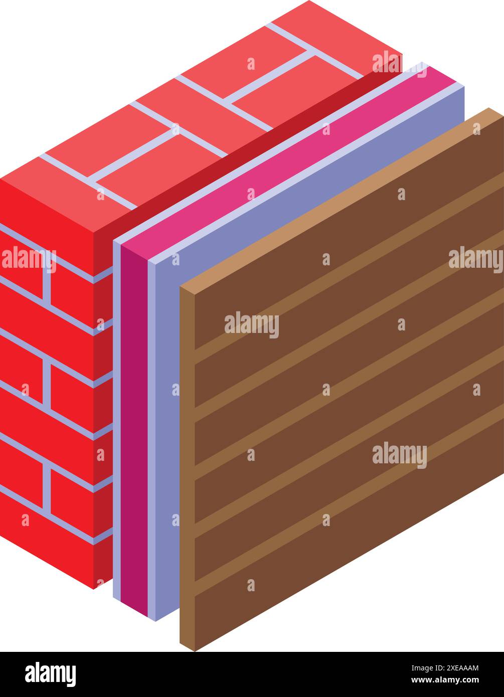 Isometric icon illustrating the different layers of an external thermal ...