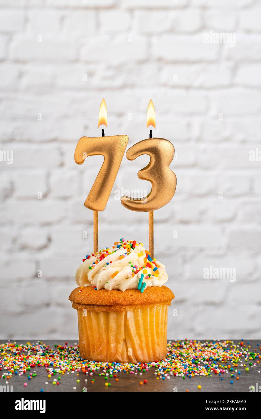 Birthday number 73 golden hi-res stock photography and images - Alamy