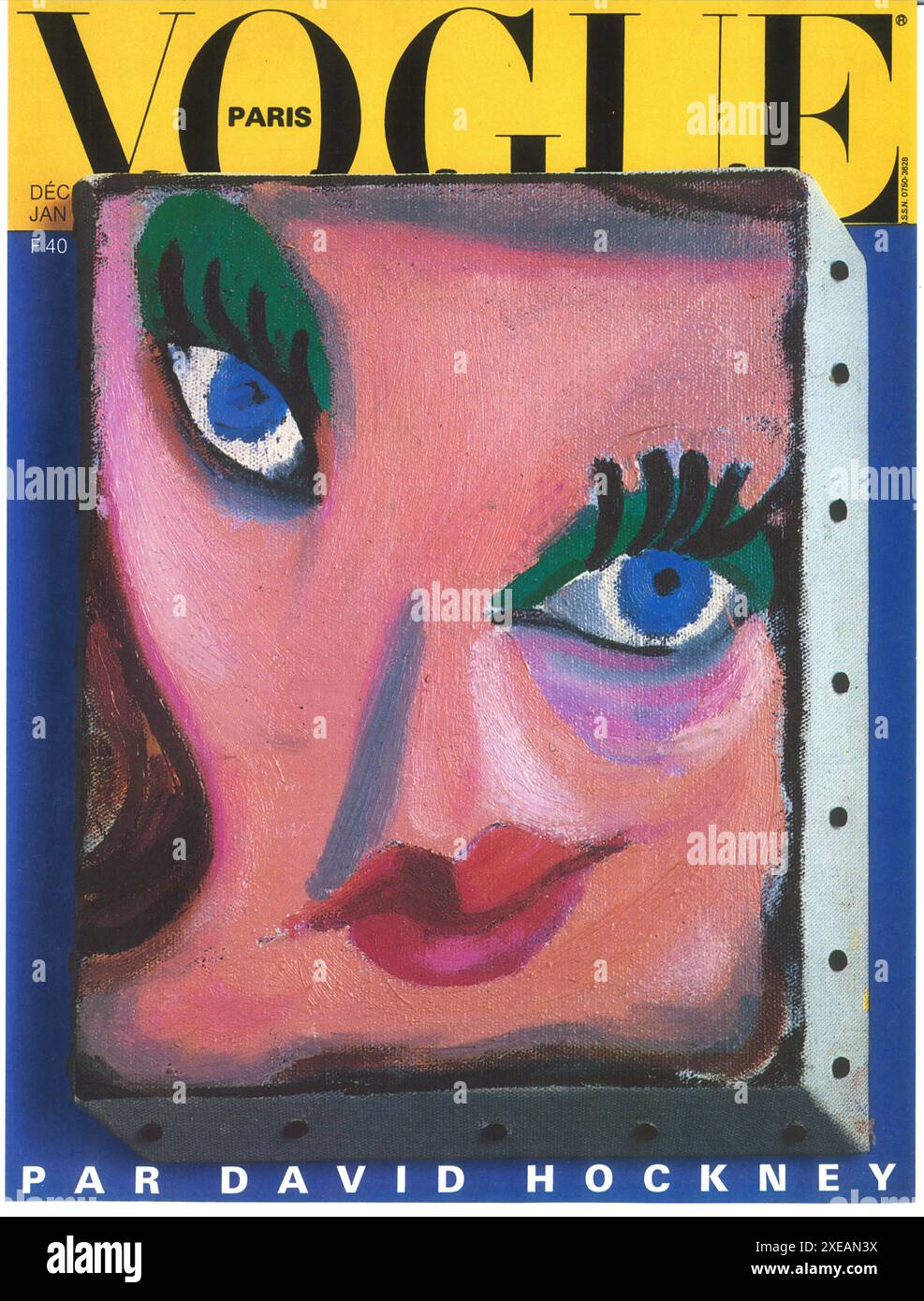 December 1985 - January 1986 Vogue Paris Cover with David Hockney