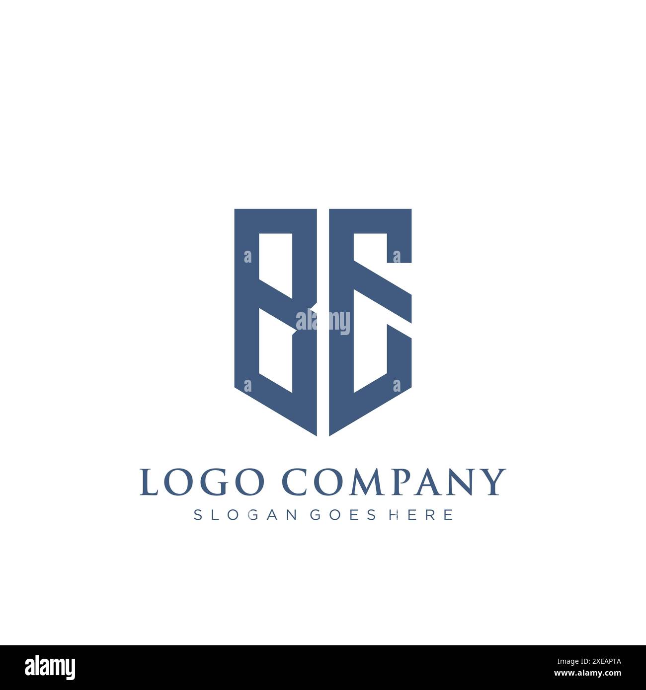 BE shield type logo design. Stock Vector