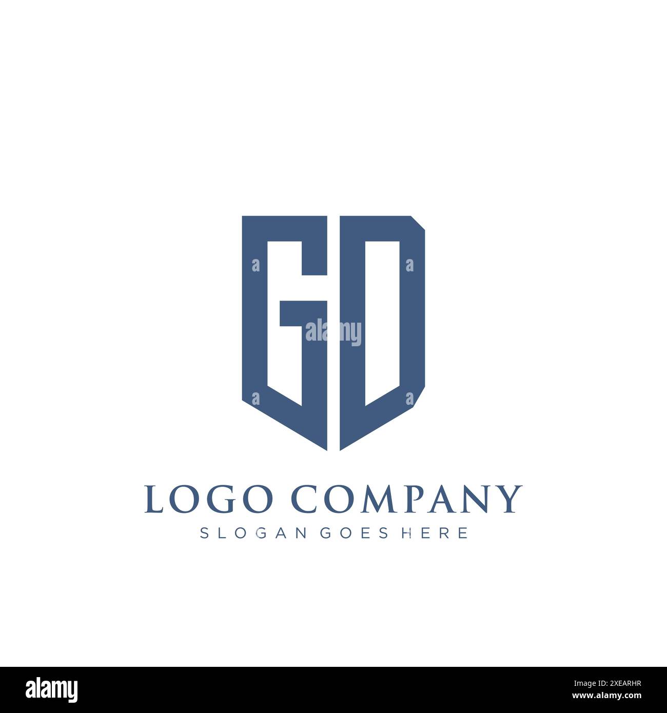 GD shield type logo design. Stock Vector