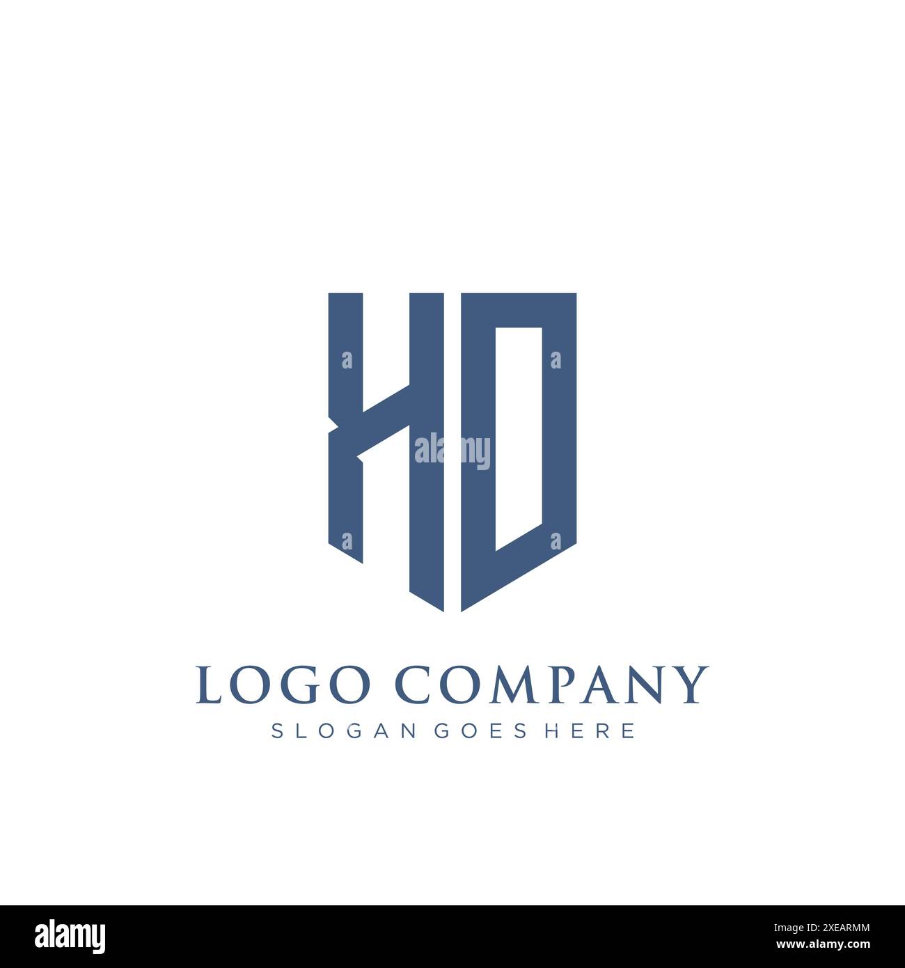 HO shield type logo design. Stock Vector