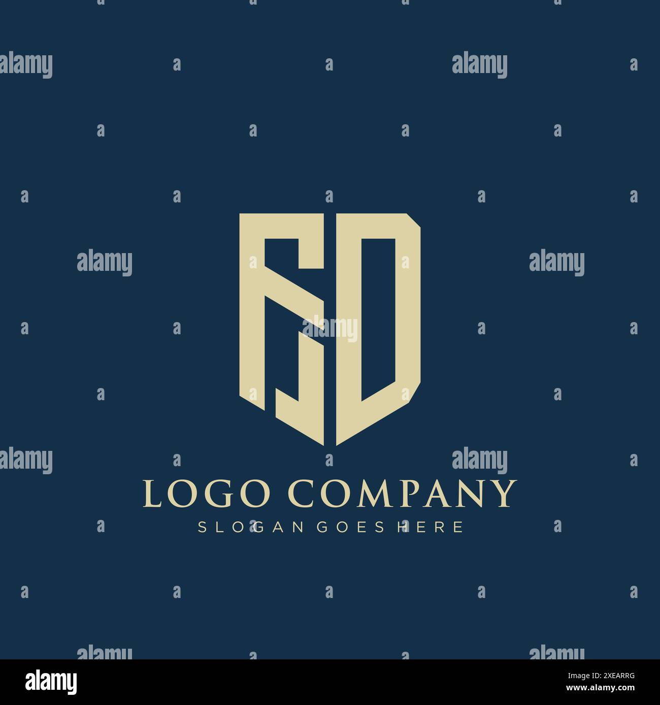 FD shield type logo design. Stock Vector