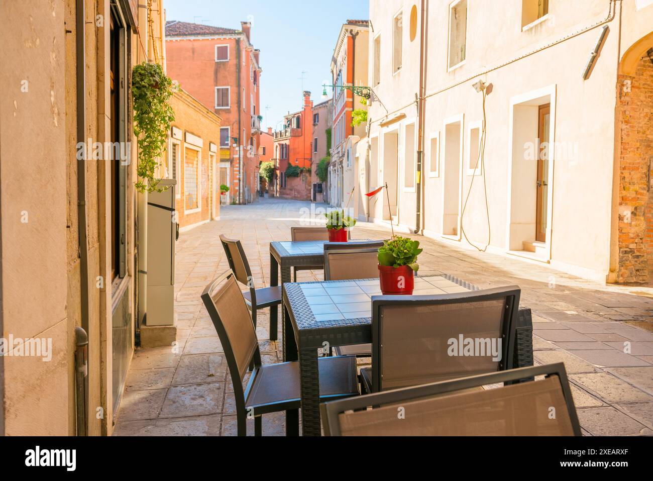 Cafe at old Venice street Stock Photo