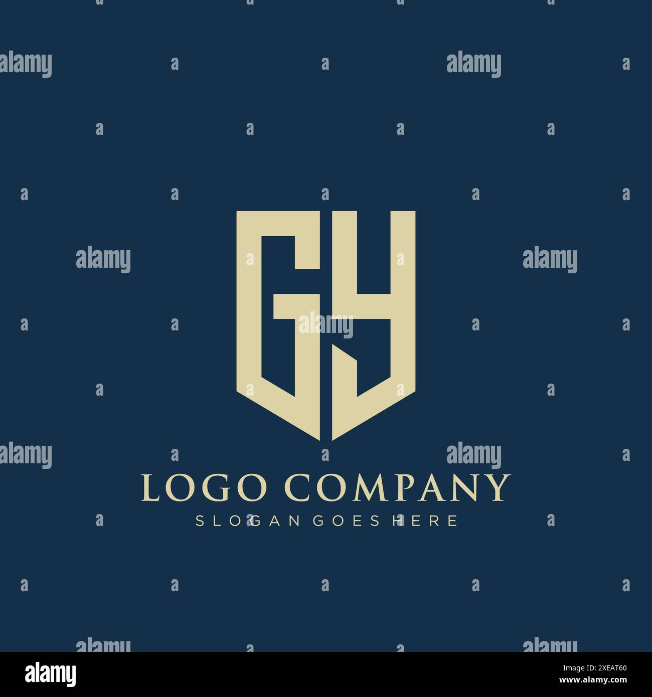 GY shield type logo design. Stock Vector