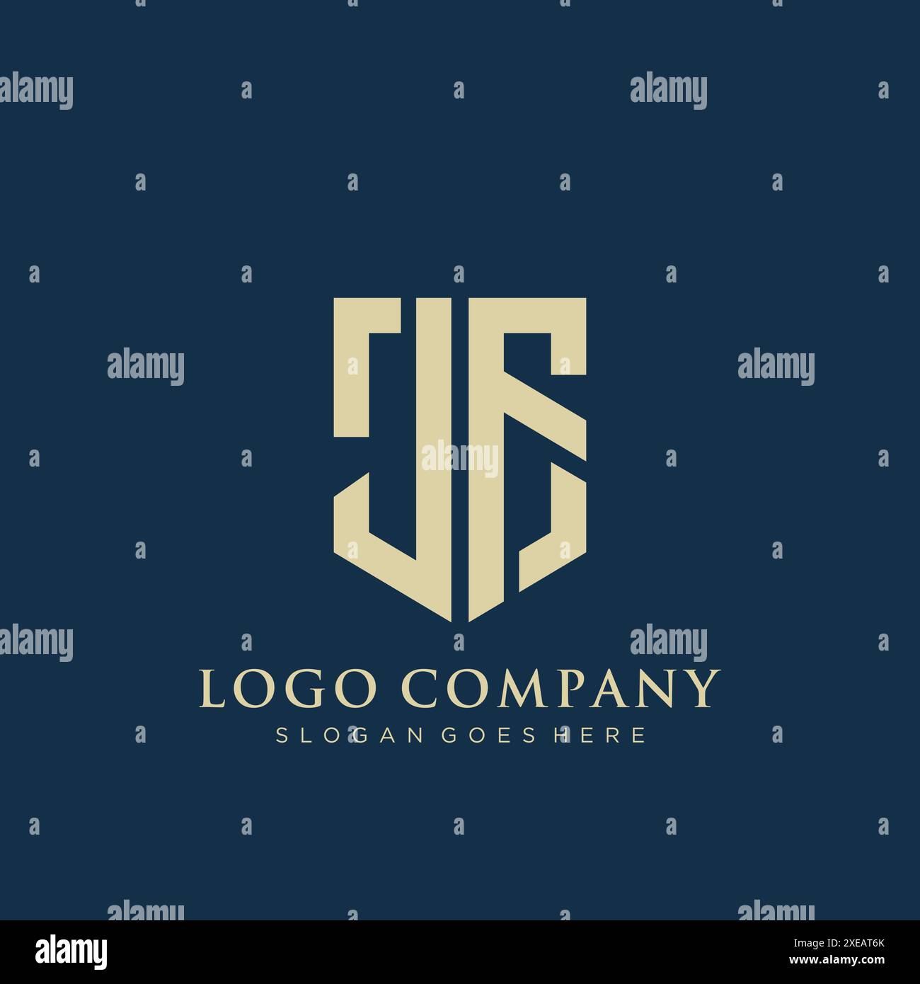 JF shield type logo design. Stock Vector
