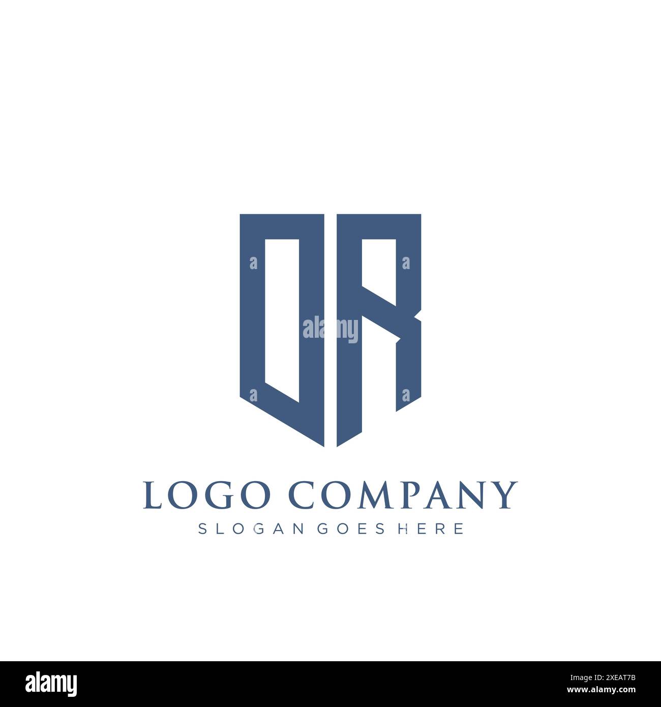OR shield type logo design. Stock Vector