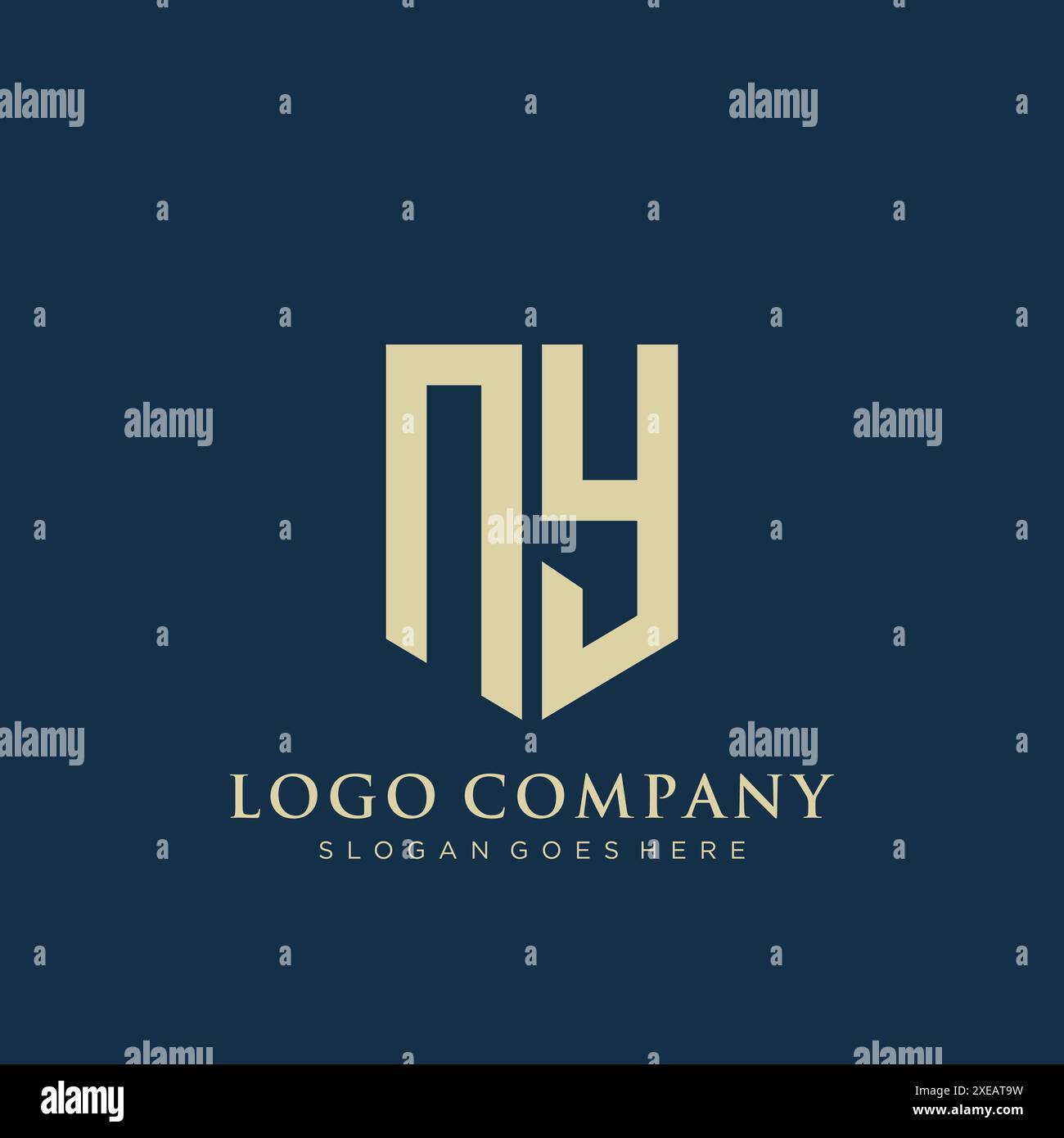 NY shield type logo design. Stock Vector