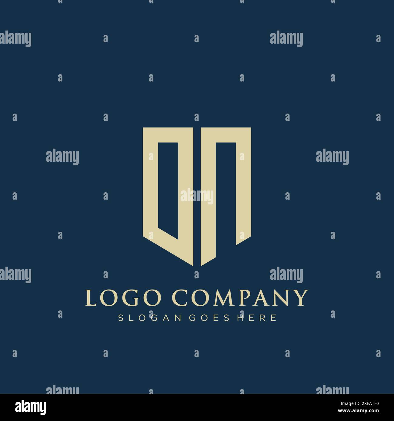 ON shield type logo design. Stock Vector
