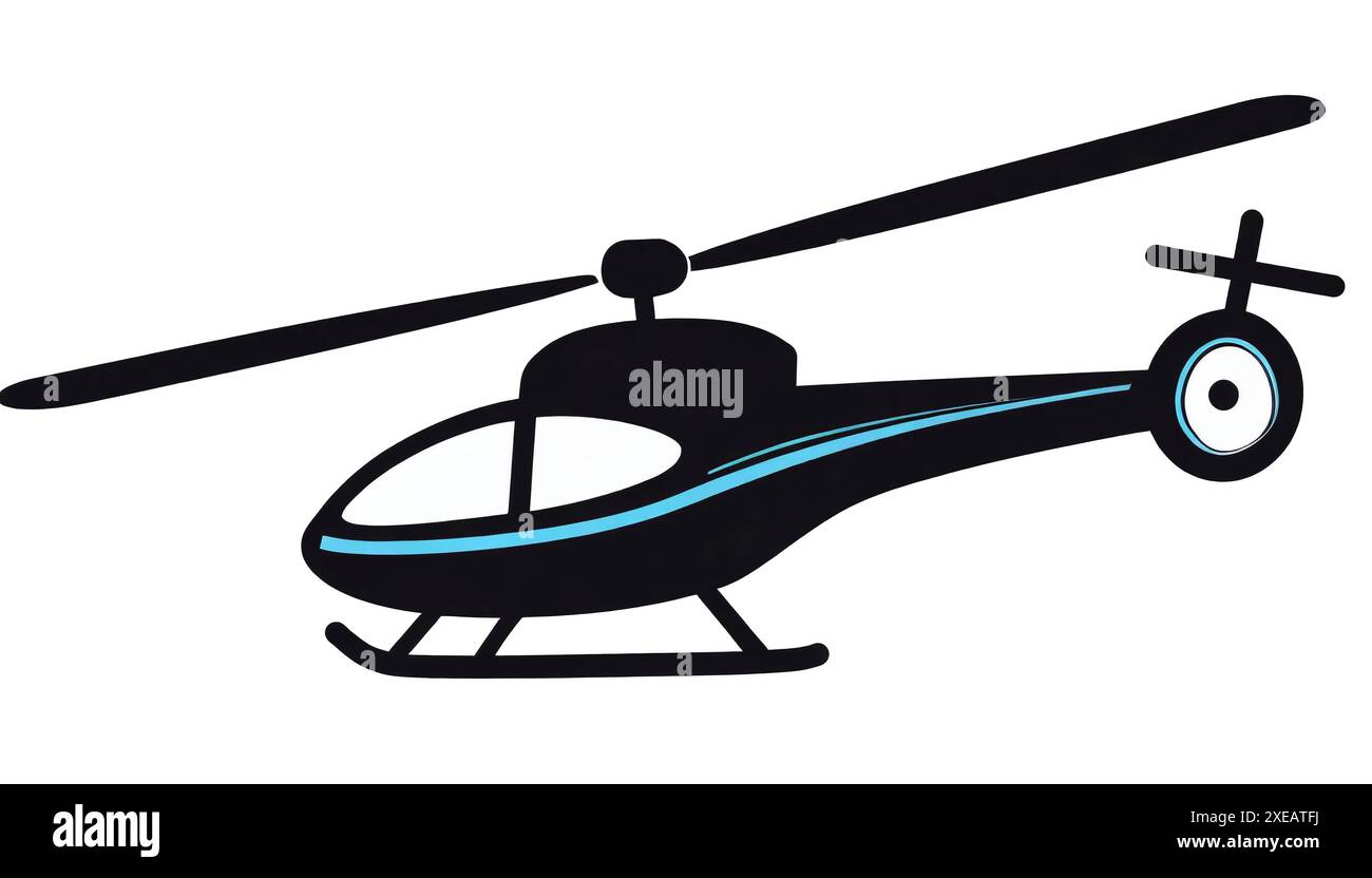 Helicopter icon flat illustration, drawing isolated on white background ...
