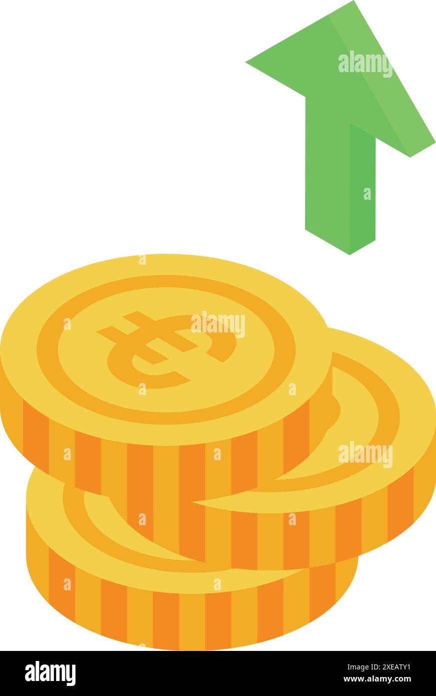 Increasing coins arrow Stock Vector Images - Alamy