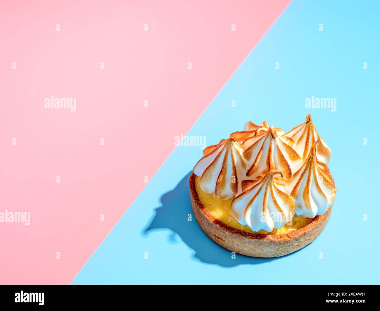 Mini lemon tart with burnt meringue Stock Photo