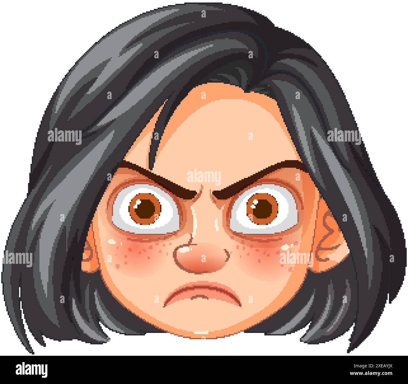 Frown woman face Stock Vector Images - Alamy, image size:1300x1224