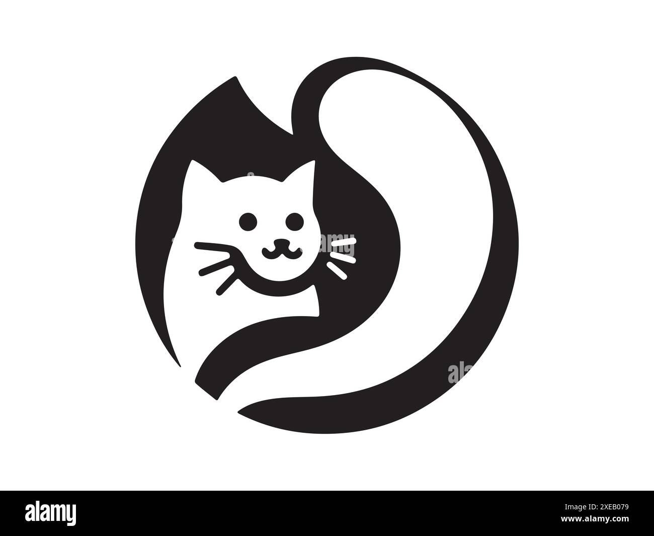 Cat Head icon. Cartoon Cat Face. Vector illustration. Silhouette simple ...