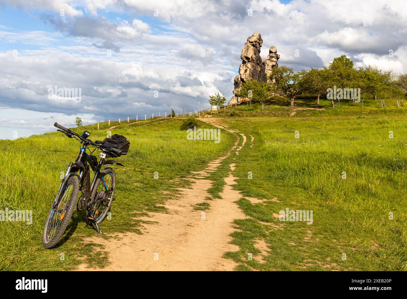 Nature experience Devil's Wall Harz near Thale hiking on the Devil's Wall Trail Stock Photo