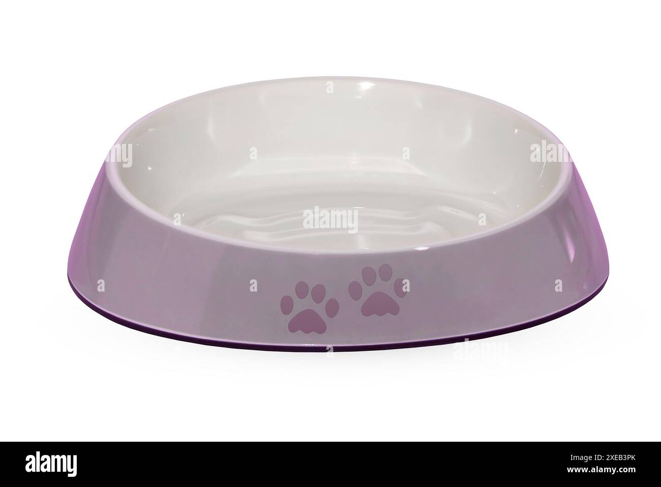 Empty pet bowl isolated on white background. Stock Photo