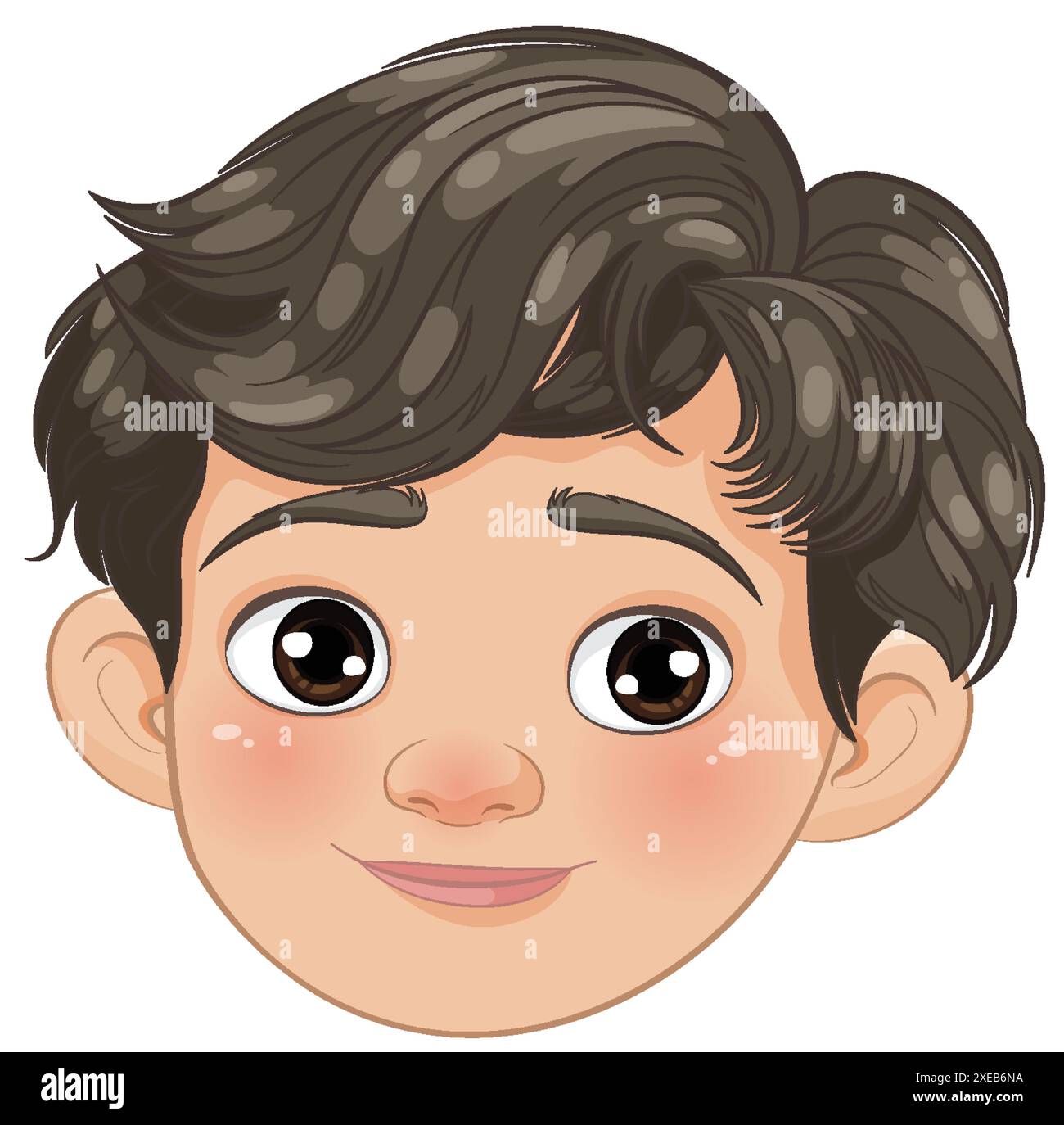 Illustration of a happy young boy's face Stock Vector Image & Art - Alamy