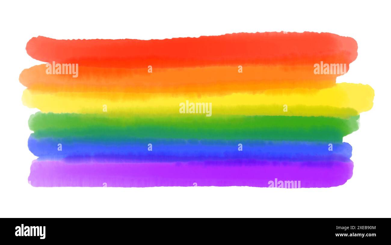 Pride flag watercolor art icon symbol isolated on white background Stock Photo