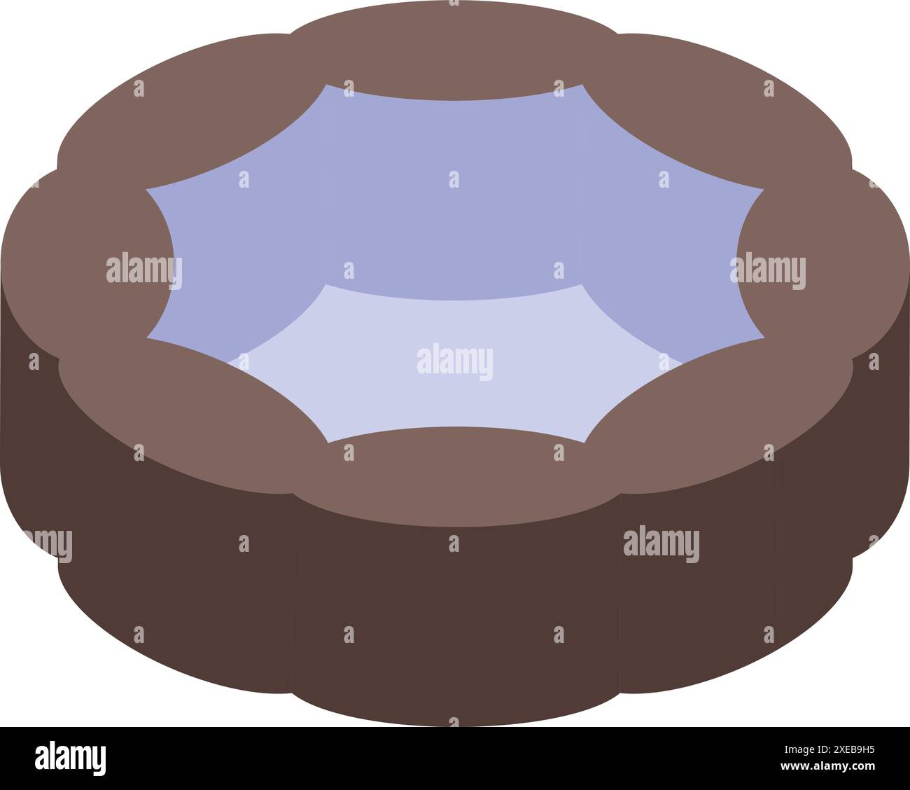 Blue inflatable pool with clean water standing on the ground Stock ...