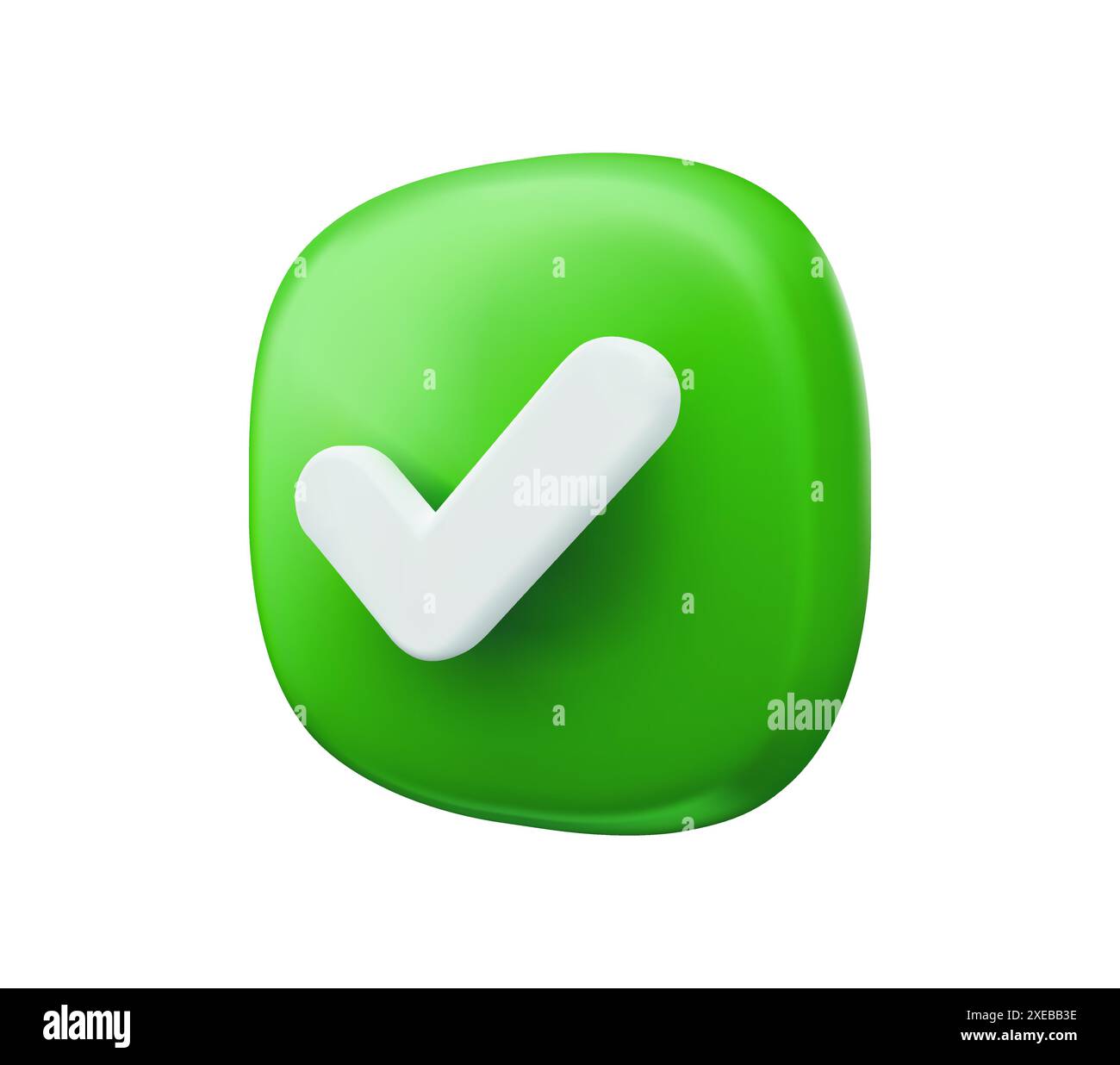 3d check icon, checklist tick, checkmark or check mark green sign of ...