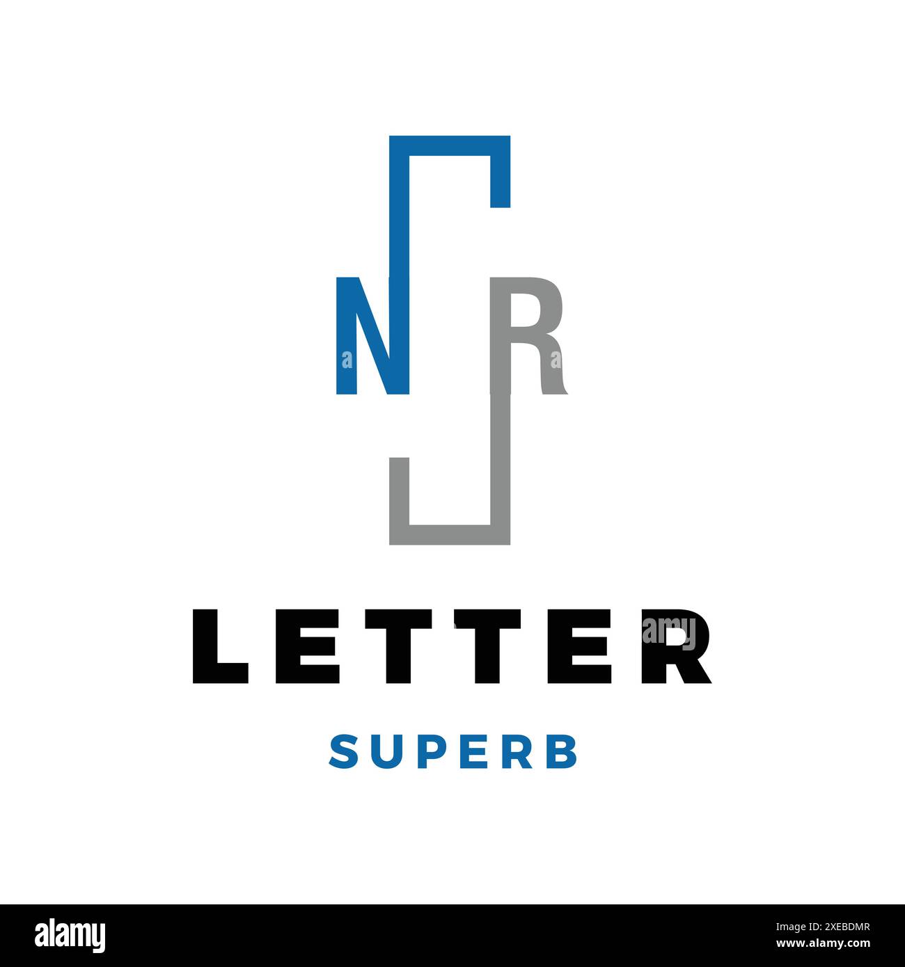 Initial Letter NR Icon Logo Design Template Stock Vector