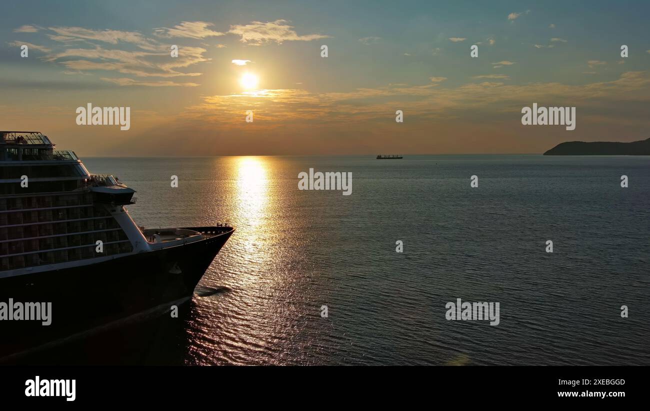 Cruise ship during sunset Stock Photo - Alamy