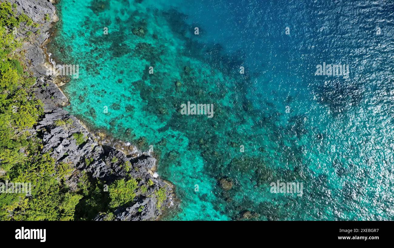 Aerial flying over paradise tropical hi-res stock photography and ...