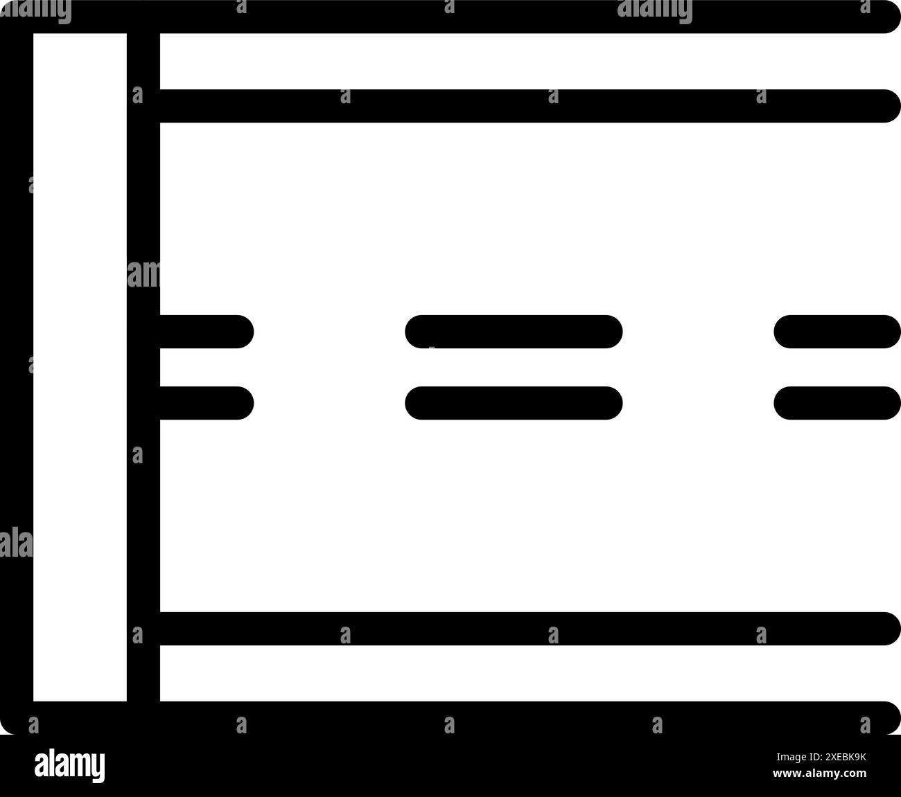 Simple black outline icon representing a server rack for storing data in a data center Stock Vector