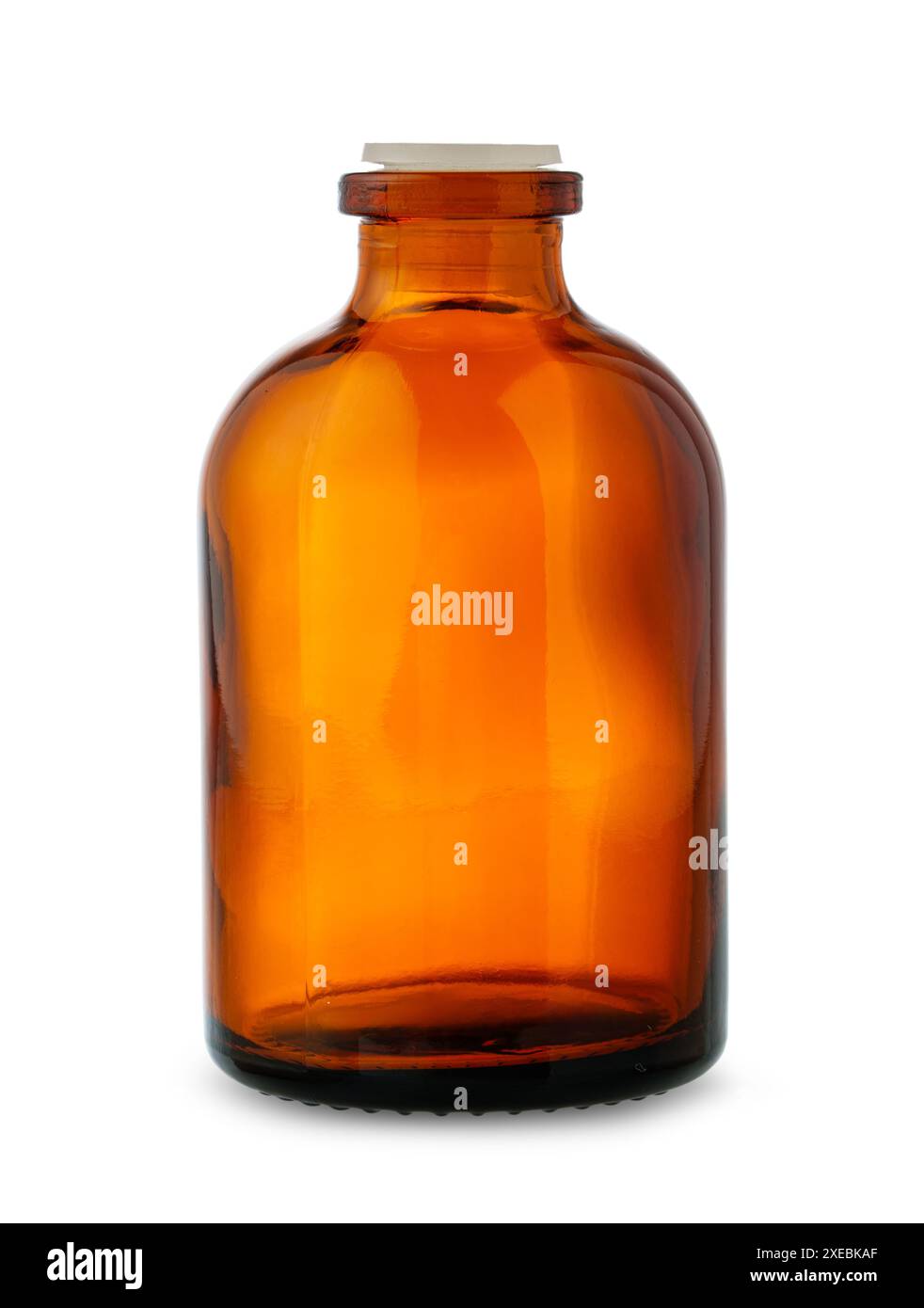 Amber Glass Bottle With Black Lid Isolated on White Background Stock ...