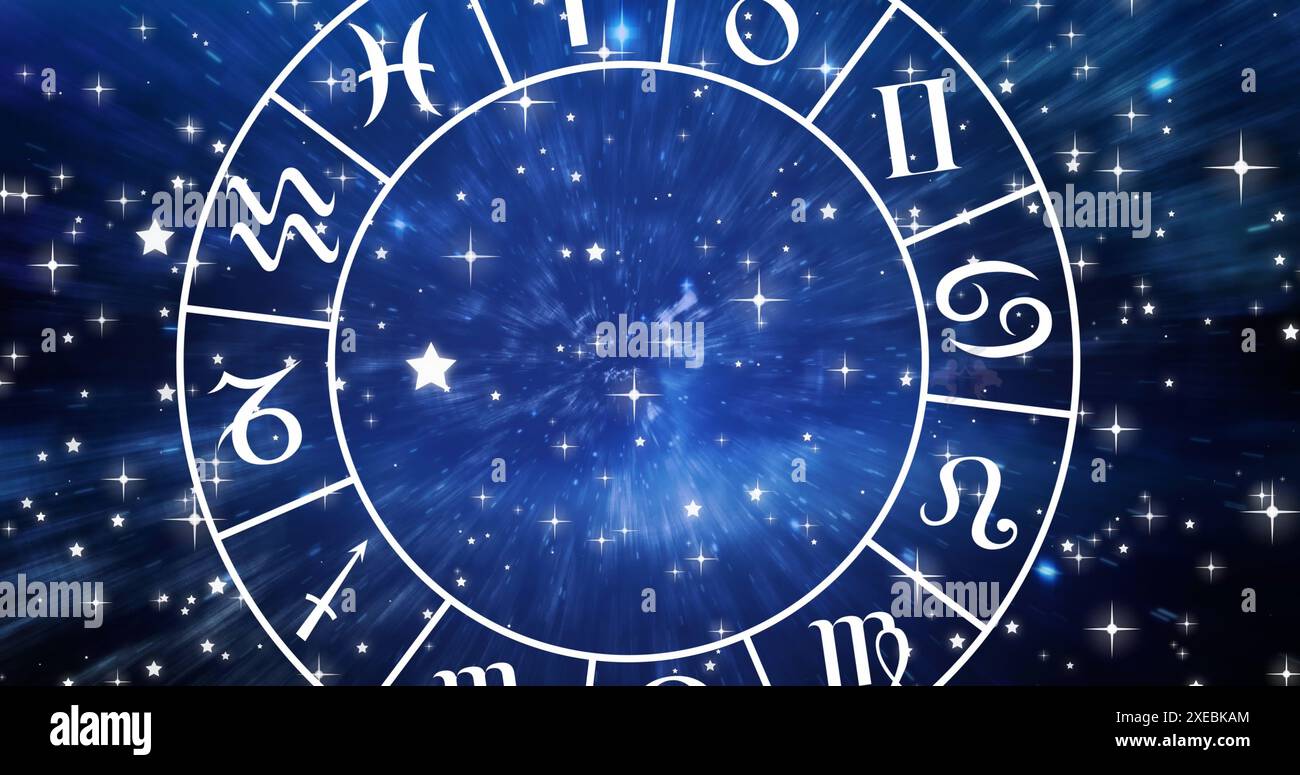 Image of wheel on starry night sky Stock Photo