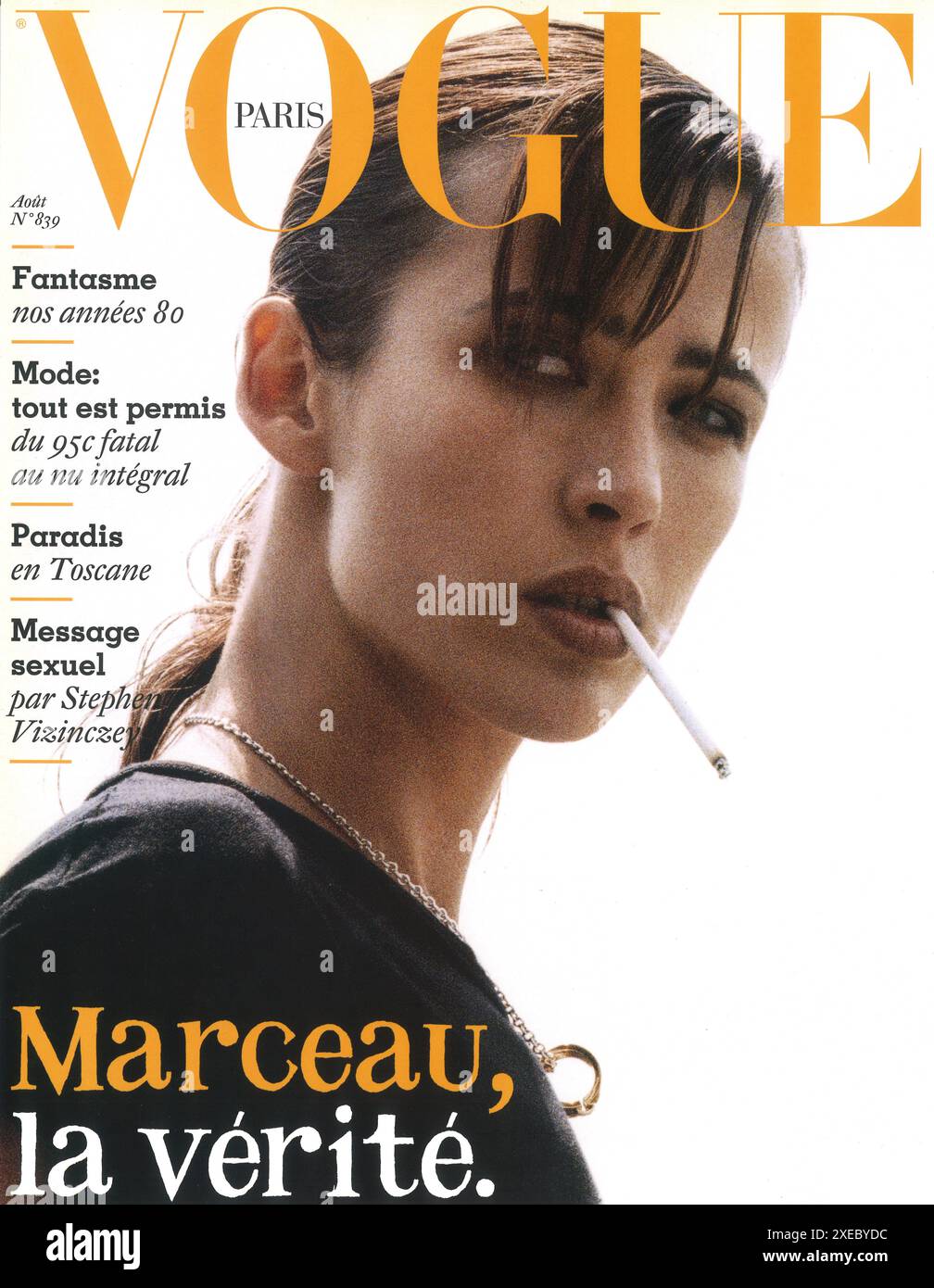 2008 August Vogue Paris Cover with Sophie Marceau Stock