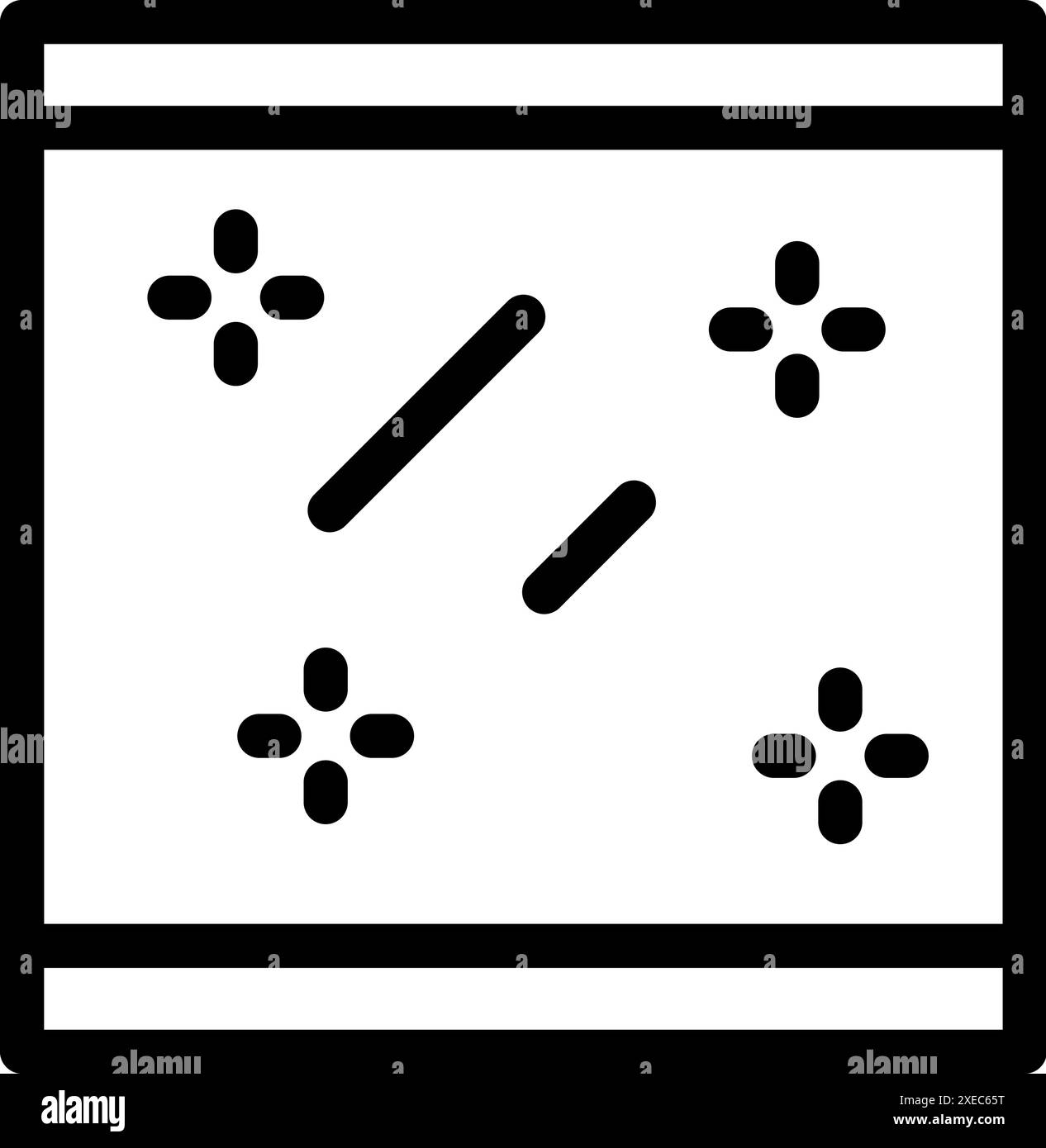 Simple black and white illustration of a clean window, perfect for