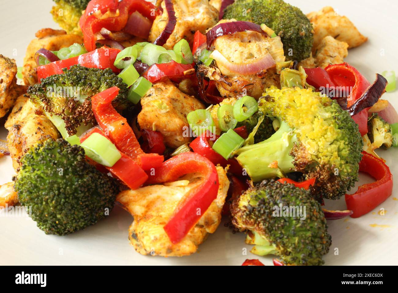 Colorful Oven-Baked Chicken with Vegetables - Low Carb Stock Photo