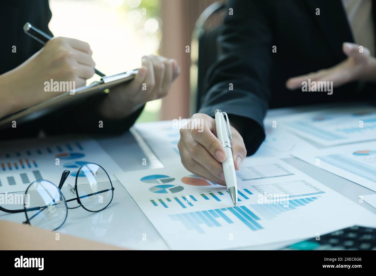 Two people are working on a project Stock Photo