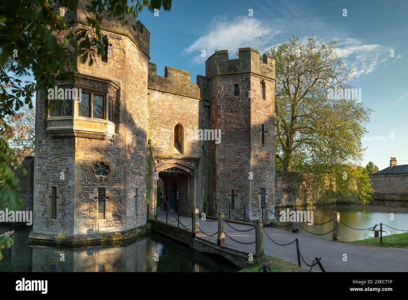 Gatehouse of the Bishop’s Palace in Wells, Somerset, England. Spring ...
