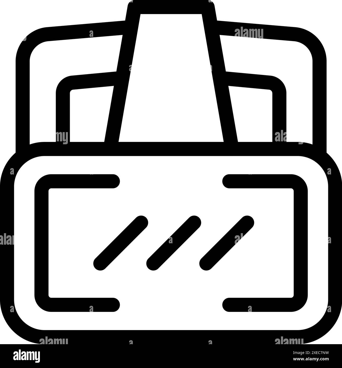 Bold black outline icon representing a vr headset, highlighting its ...