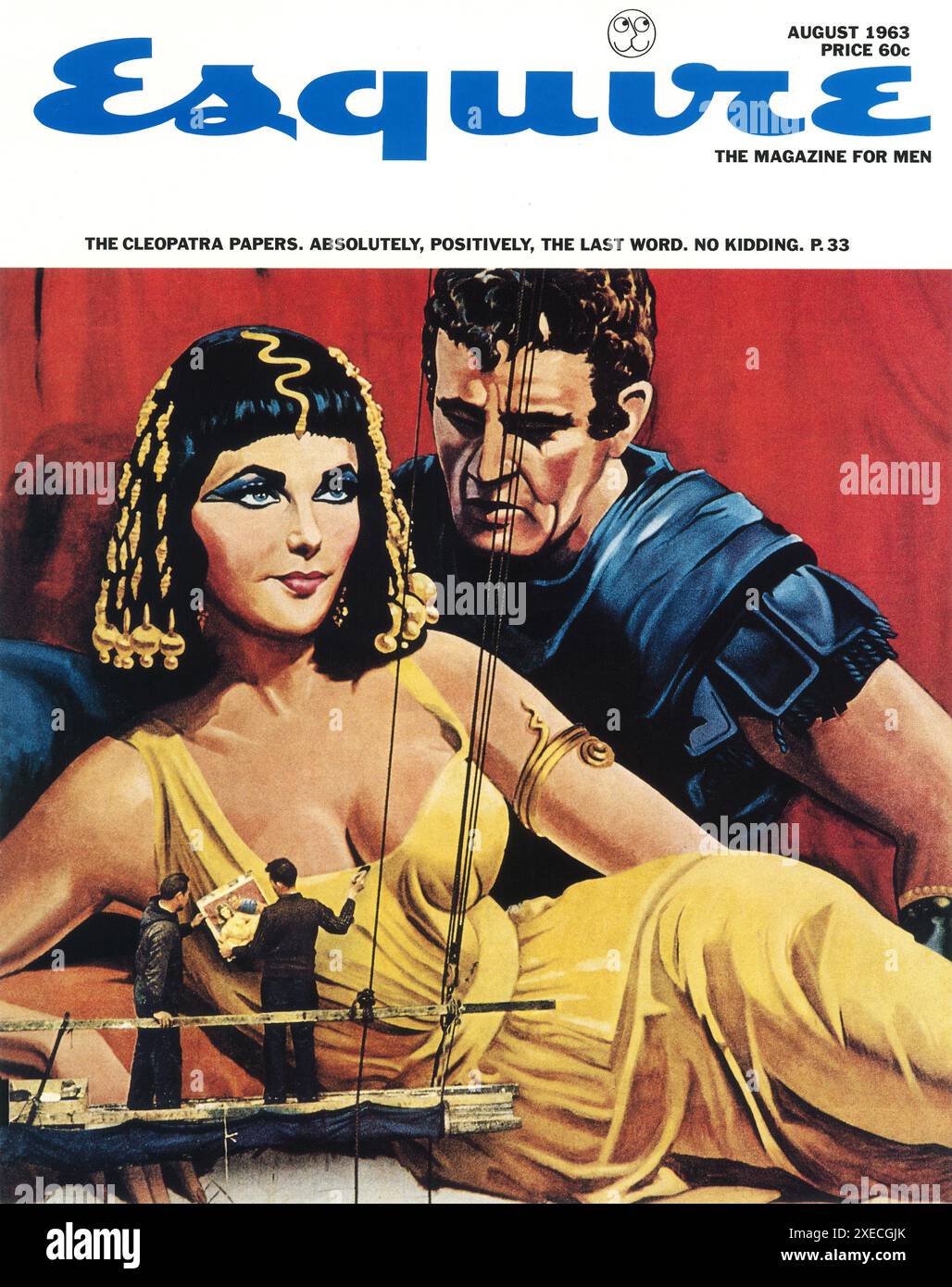 August 1963 Esquire magazine cover. Elizabeth Taylor, and Richard Burton in the film Cleopatra. Designed by George Lois Stock Photo