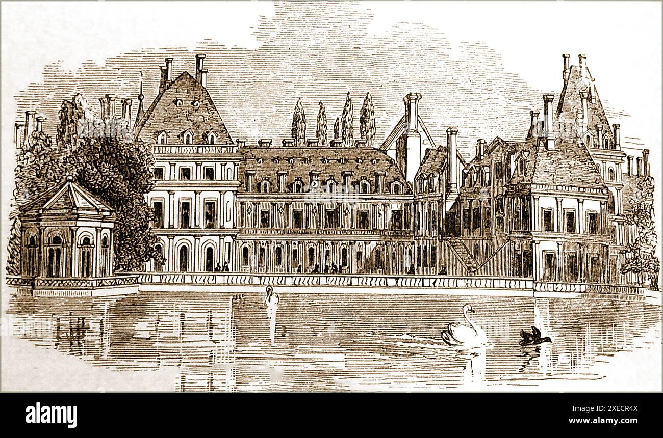 Carte Postale Ancienne Palais de Fontainebleau Cour des Fontaine vue d