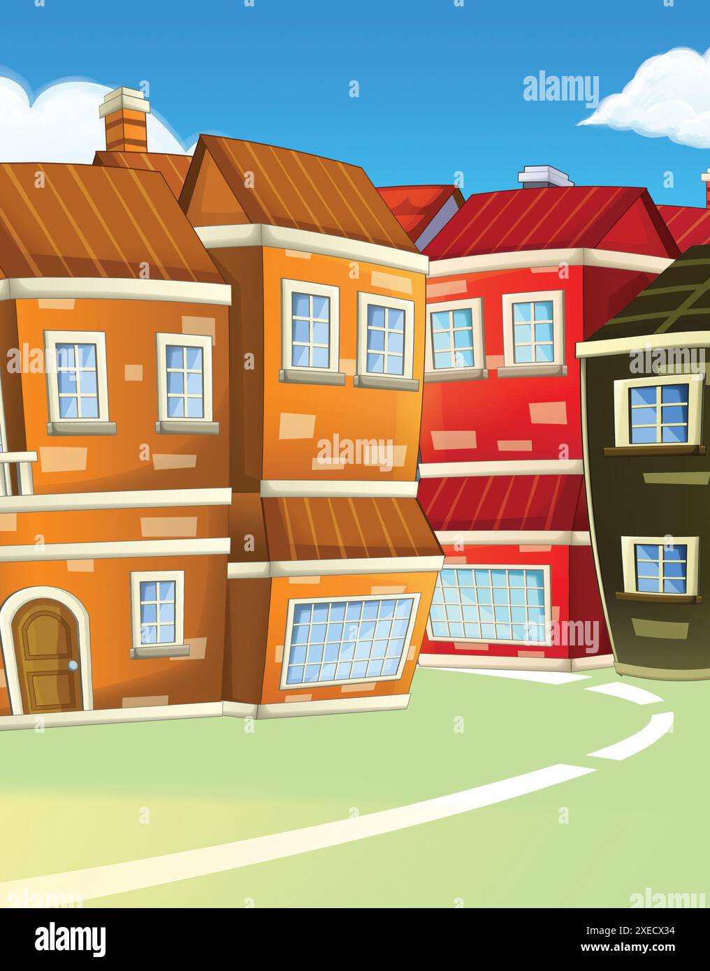 cartoon happy and funny scene of the middle of a city for different ...