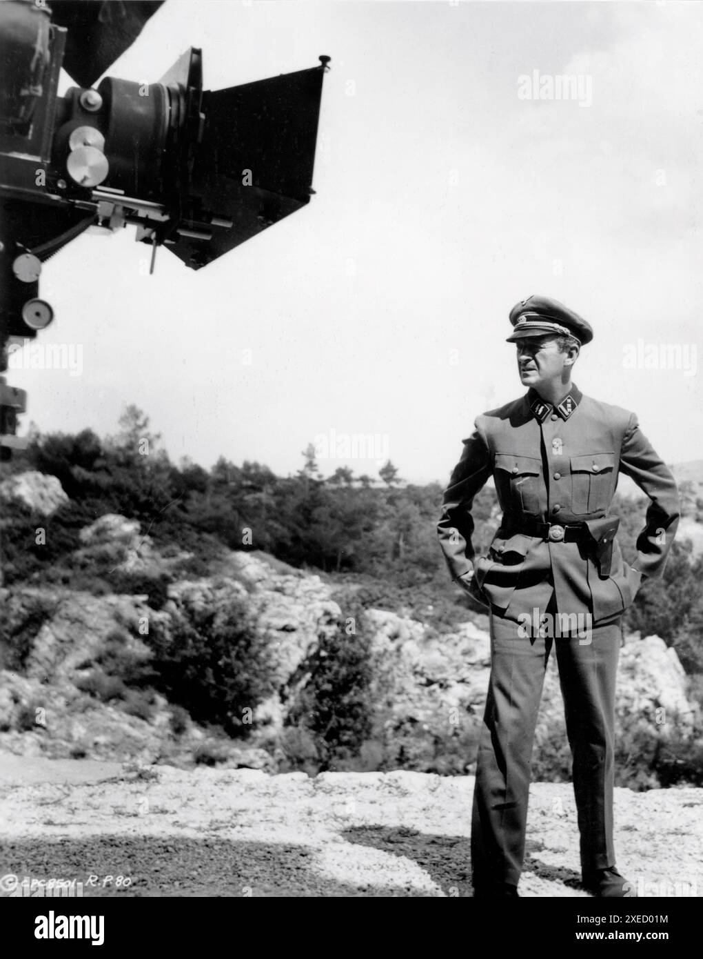 DAVID NIVEN on set location candid in Rhodes filming THE