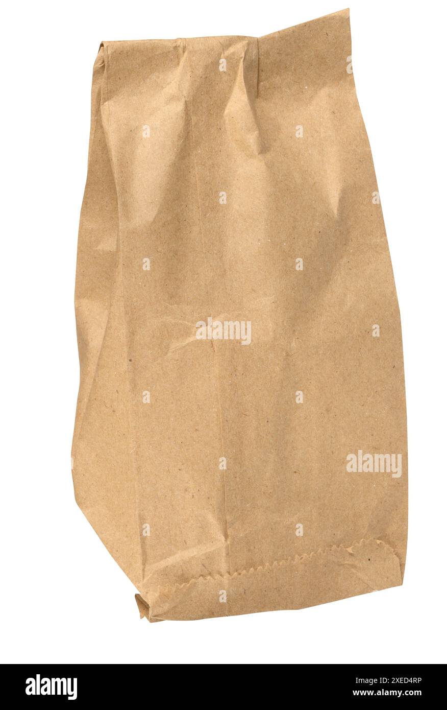 Brown kraft paper bag for packaging products in stores on an isolated background Stock Photo