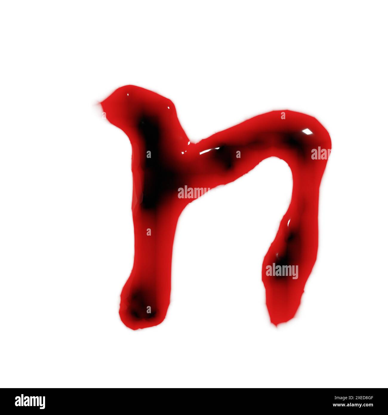 Isolated On White 3d Render Of Blood Red Wine Liquid Small Letter Isolated on white 3d render of blood red wine liquid small letter