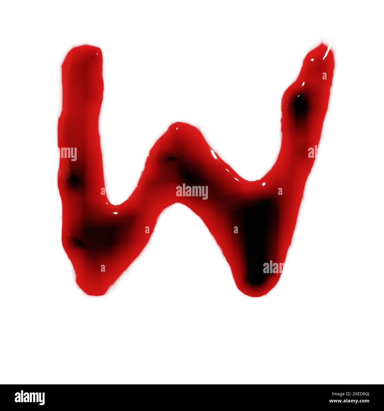 Isolated On White 3d Render Of Blood Red Wine Liquid Small Letter Isolated on white 3d render of blood red wine liquid small letter