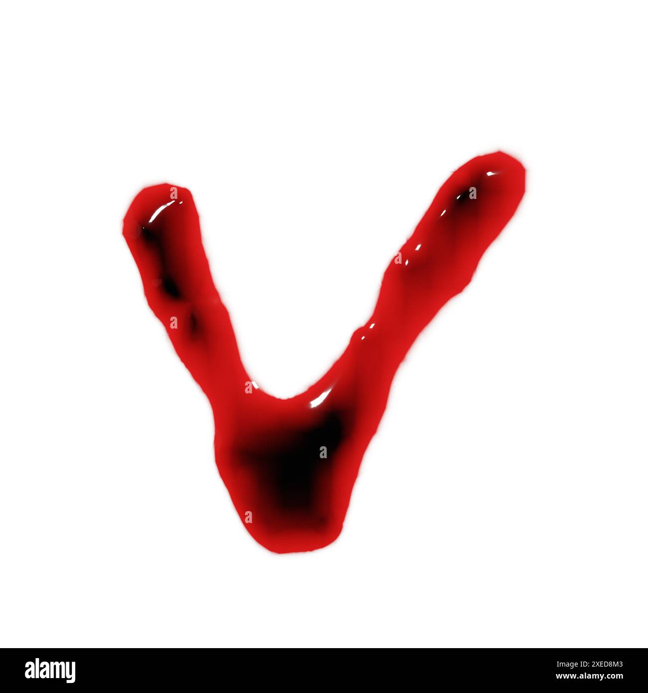 Isolated On White 3d Render Of Blood Red Wine Liquid Small Letter Isolated on white 3d render of blood red wine liquid small letter